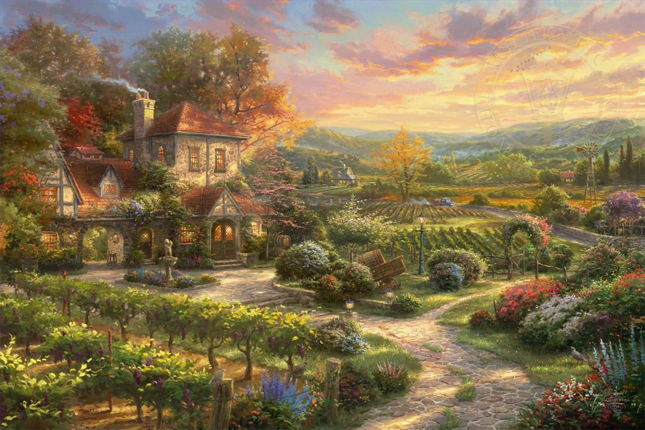 Wine Country Living Thomas Kinkade Oil Paintings